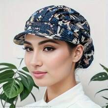 1 男女通用厨师帽 纯色布帽 花园花布帽 厨房厨师帽 松紧可调节 男女通用餐饮服务工作帽 防油 餐厅厨房帽 家用厨房帽 全年可用