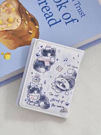 Cat Star Pattern Compact Wallet Large Capacity Multi-Card Slots Coin 2024 Gift Idea Unisex Trifold Wallet Wallet Small For Women Wallet Purse Wallet Small Wallet Cute Wallet