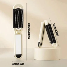 1 件装奶白色便携式梳子，小巧紧凑，手拿气囊，手拿化妆镜，气垫梳，一体式头发按摩梳 - 彩色 - 查看 6