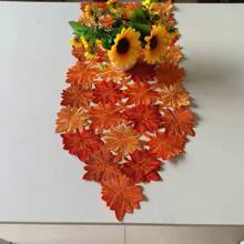 Thanksgiving Fall Harvest Embroidered Hollow Maple Leaf Tablerunner, Decorative Kitchen Dining Table Linens For Holiday Atmosphere - Multicolor - View 4