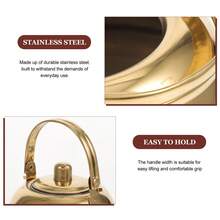 1pc Stainless Steel Tea Pot With Infuser Water Bottle Stovetop Tea Kettle With Removable Infuser For Loose Leaf Tea Golden Camping Kettle - Gold - View 5