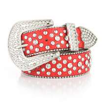 Y2K 风格女式水钻装饰宽腰带，时尚金属针扣，百搭朋克嘻哈配饰，秋季、万圣节