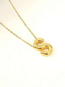 1PC Bong Bóng Chữ Cổ Bóng Ban Đầu Dây Chuyền Nữ Tinh Tế Bảng Chữ Cái Mặt Dây Chuyền Thổi Phồng Tên Cá Tính Trang Sức Quà Tặng - Nhiều màu - Xem 35