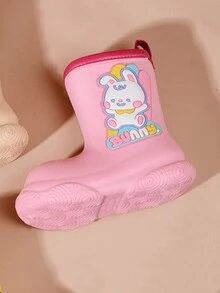 1 paire Bottes de pluie imperméables et antidérapantes avec motif lapin mignon pour enfants
