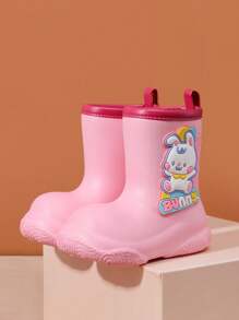 1 paire Bottes de pluie imperméables et antidérapantes avec motif lapin mignon pour enfants