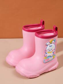 1 paire Bottes de pluie imperméables et antidérapantes avec motif lapin mignon pour enfants