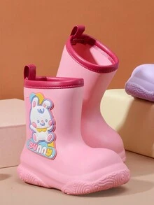 1 paire Bottes de pluie imperméables et antidérapantes avec motif lapin mignon pour enfants