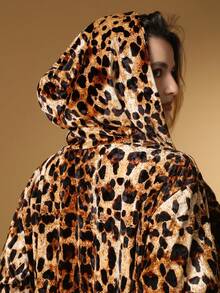 Women's Velvet Set - Leopard Print - da báo - Xem 3