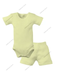 Kit 8 Pieces Of Baby Clothes For Boys And Girls 4 Short Sleeve Bodysuit + 4 Shorts/Cheap Summer Ribbed 100% Cotton Assorted - 淺粉色 - 查看 4