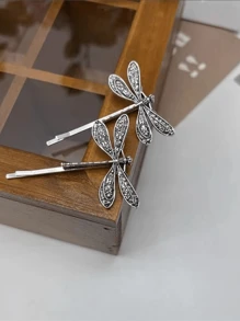 Premium Nature-Inspired Dragonfly Design Hair Clip, Side Bangs & Strands Hairpin - Multicolor - View 14