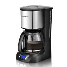 Aigostar - Digitale Kaffeemaschine, Kaffeebrüher mit programmierbarer Timer, bis 12 Tassen, 1,5L, Warmhalteplatte, Tropf-Stopp, 800Watt, FilterKaffeemaschine Edelstahl, Schwarz - Schwarz - Übersicht 1