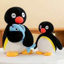 Muñeco de peluche de 11.81in/30cm de pequeño pez abrazando pingüino, muñeco de peluche relleno, almohada, regalo para niños, niñas, Día de San Valentín, peluches lindos, títere, almohada pequeña