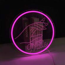 1 件霓虹灯风格 LED 壁挂装饰灯，适用于美发沙龙、美容院、美甲沙龙、水疗店装饰 - 多色 - 查看 15