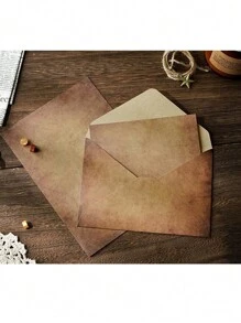 A5 Handwritten Love Letter Paper And Envelope Set, Vintage Kraft Paper, Custom Printed Content, High-Quality Stationery, Romantic Gift For Girlfriend, Birthday, Valentine's Day Back To School