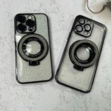 1 件黑色电镀 TPU 手机壳，带相机镜头保护膜，Magsafe 兼容防震保护套，兼容 15 Pro Max、14、13、12、11