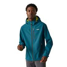 Regatta Mens Arana Waterproof Soft Shell Jacket (Moroccan Blue/Citron Lime) - Blue - View 4