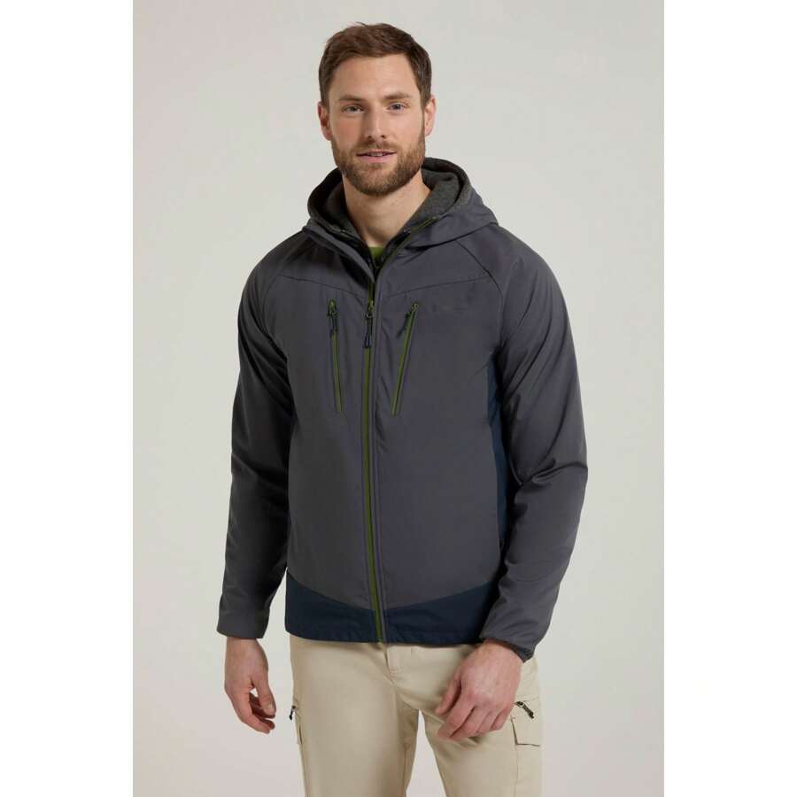 Mountain Warehouse Mens Ambit Lightweight Soft Shell Jacket (Dark Grey ...