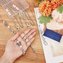 1pc Alloy ID Card Scroll With Chain, Suitable For ID Holder, Lanyard Neck Strap, Rose/Butterfly/Bow Pattern Optional, Office Dorm Home Supplies, Back To School Room Decor - Multicolor - View 6
