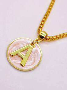 Letter "A" Pendant Necklace - 金色 - 查看 7