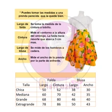 Disfraz Adelita + Tocado de Flores Vestido Patrio Niña Amarillo Traje Mexicano Fiestas Patrias Septiembre Niña - Amarillo - Ver 6