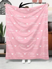 1pc Custom Blanket With Name, Personalized Blankets For Girls Boys, Customized Soft Flannel Name Blanket For Adults,Office, Personalized Gifts Christmas Gifts, Halloween Gifts,250GSM