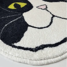 DeramHy home DeramHy Home 1 Stück Dusch-, Badewannen-, Badezimmer-Matte, rutschfest, saugfähig, niedliches Design Schwarz-Weiße Katzen-Bild Türmatte, weicher Teppich