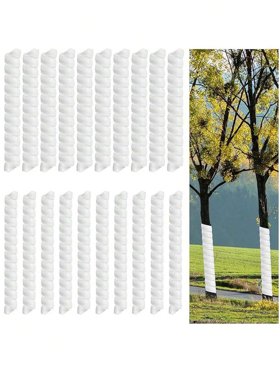 15.7 X 1.6 Inch Plastic Tree Trunk Protector, Spiral Tree Bark