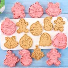 8pcs/Set Christmas Cookie Mold Cartoon Gingerbread Man Snowflake Tree, Sugar Flipping Cake Baking Tool Christmas Christmas Decor Christmas Decorations Christmas Gifts Christmas Decorations Christmas Decor Christmas Gifts Christmas Party Supplies - Multicolor - View 5