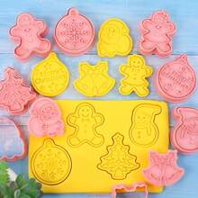 8pcs/Set Christmas Cookie Mold Cartoon Gingerbread Man Snowflake Tree, Sugar Flipping Cake Baking Tool Christmas Christmas Decor Christmas Decorations Christmas Gifts Christmas Decorations Christmas Decor Christmas Gifts Christmas Party Supplies - Multicolor - View 6