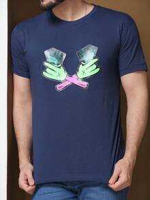 Men T-Shirts - 藏蓝色 - 查看 5