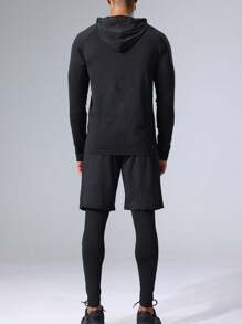 5pcs/Set Men's Fitness Sportswear Set, Spring Workout Running Basketball Tight Fitting Activewear