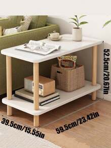 1pc Small Side Table, Living Room Sofa End Table, Bedside Nightstand For Small Space, Apartment - White - View 15