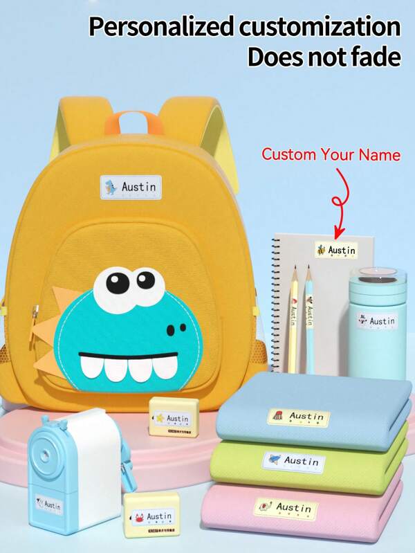 [Customizable] Personalized Name Labels - 10/30/60/90 Pcs Washable, Iron-On Labels With Cartoon Graphic Stickers, Suitable For School Uniforms, Bedding, Hats, Shoes, Backpacks, Office & Home Items - Back To School Gift, 1.77*0.62inch, Back To School Season, School Supplies, Back To School Season Special,Back To School Supplies,Multi-Functional,Durable,Ornamental,Reusable,Exquisite,Stylish,High-Quality,Colorful,Modern,Custom,Personalized,Unique,Ideal Gifts For Him,Ideal Gifts For Her,Boyfriend,Dad,Girlfriend,Mom,Family,Friends,Tea Room,Home,Garden,Office,For Anniversaries,For Valentine's Day,For Mother's Day,For Birthdays,For Father's Day,For Graduation,For Weddings,For Housewarming