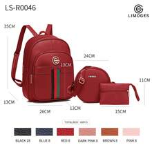 DIOSA LUNA Set Mochilas Para Dama de Conjunto De Mochila Y Bolsas Modernas Para Mujer, 3 Piezas Suave - Rojo - Ver 2