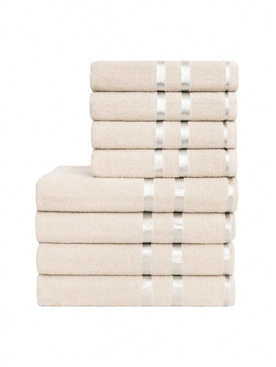KIT 8 LYRA Towels - (4 Bath + 4 Face) 100% COTTON - K&C TOWELS - Xem 1