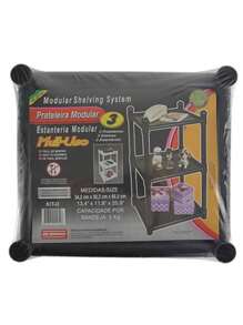 3-Tier Modular Shelf Organization With Style And Practicality - 黑色 - 查看 3