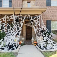 1pc_ Giant Spider Webs Halloween Decorations_ Stretchy,Christmas