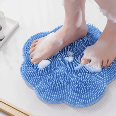 Wall Mounted Anti-Slip Foot Scrubber With Suction Cup, Shower Back Brush Massager Body Exfoliator Mat For Men Women Home Bathroom Decor Bath Rug Floor Carpet Outdoor Rug Door Mat Fall Decor Bathroom Accessories Back To School Entryway Decor