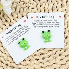 1 pieza/2 piezas/5 piezas Abrazo de rana de bolsillo: Tarjetas de felicitación de aliento y decoración lindas con abrazo de rana, amuletos de la suerte - "Regalos encantadores" para familia y amigos, regalos de amistad, regalos festivos, regalos de vuelta al colegio, mantener el amor y la intimidad, regalos duraderos para familia y amigos, excelente para cumpleaños, Navidad, Año Nuevo, Acción de Gracias, boda - Verde - Ver 5