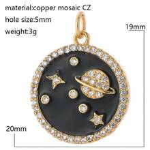 1pc Flower, Evil Eye, Tail, Sun & Moon Motif DIY Pendant, Bohemian Style Golden Heart Shape Charm For Women, Halloween Jewelry Decoration Valentines