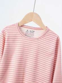 Young Girl 2pcs Warm Thermal Underwear Set, Long Sleeve Top And Pants, Cold Weather Insulated Base Layer