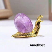 1pc Natural  Snail Gemstone Amethyst Healing Reiki Crystal Home Desk Delicate Ornament Decor Gifts - Snails - View 12