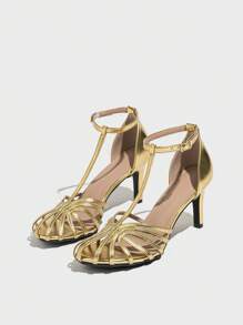 European & American Fashion Gorgeous Hollow Out Women's High Heel Sandals, Open Toe Party Sexy Office Princess Heels, Spring/Summer
