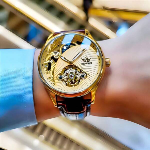 FENSIR Stylish Tourbillon Mechanical Wrist Watch For Men