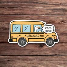 1 PIEZA Pegatina "Bus de la Lucha" | Pegatina divertida y sarcástica sobre salud mental | Pegatina de sobre ansiedad y terapia | Impermeable para botellas de agua, portátiles y tumblers | Pegatina de estilo retro para la concienciación sobre la salud mental - Multicolor - Ver 10