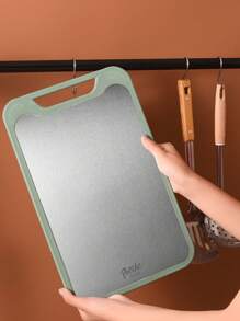 1pc Stainless Steel & Plastic Dual-Sided Cutting Board, Large Multifunctional Chopping Mat And Rolling Pin