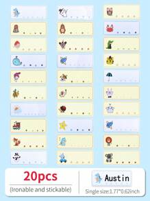 【可定制】个性化姓名标签 - 10/30/60/90 张可水洗熨烫标签，卡通图案贴纸，适用于校服、床上用品、帽子、鞋子、背包、办公及家居用品 - 返校礼物，尺寸 1.77*0.62 英寸，返校季，学习用品，返校季特惠，返校用品，多功能，耐用，装饰性强，可重复使用，精致，时尚，高品质，色彩丰富，现代，可定制，个性化，独特，送给他的理想礼物，送给她的理想礼物，男友，爸爸，女友，妈妈，家人，朋友，茶室，家居，花园，办公室，周年纪念日，情人节，母亲节，生日，父亲节，毕业典礼，婚礼乔迁之喜，节日日历