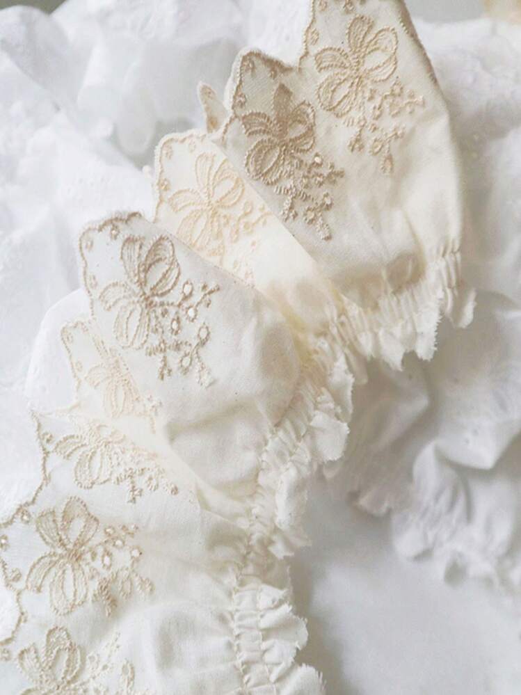 1 Yard Embroidered DIY Clothing Embellishment Lace Skirt Hem Decorative Accessory - Multicolor - View 4