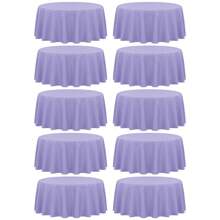 Fani10 Pack Round Polyester Tablecloth - 90 Inch,  Table Cloth For Round Table, Stain And Wrinkle Resistant Washable Circular Table Cover For Wedding Party Dining Table Buffet Parties Camping