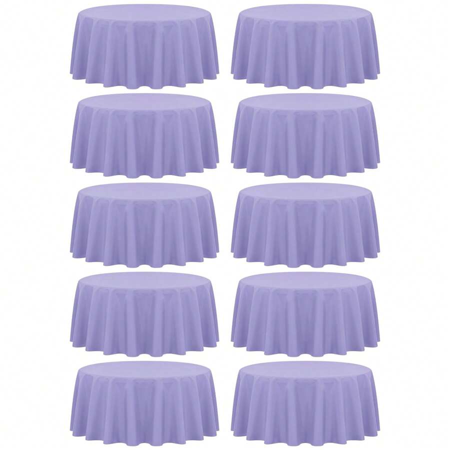 Fani10 Pack Round Polyester Tablecloth - 90 Inch,  Table Cloth For Round Table, Stain And Wrinkle Resistant Washable Circular Table Cover For Wedding Party Dining Table Buffet Parties Camping
